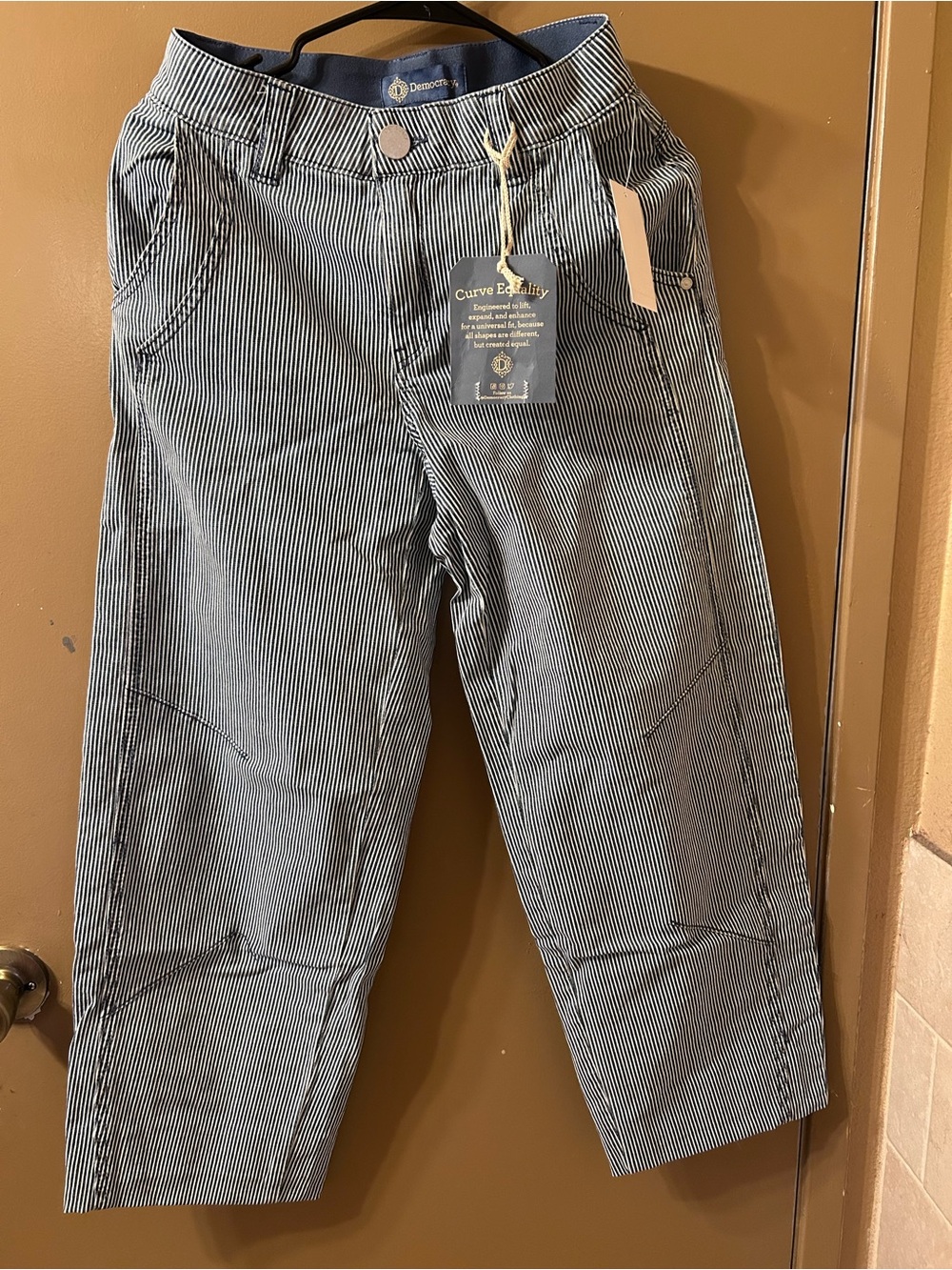 Democracy woman Striped Blue Cotton Blend Jeans Capri size 0